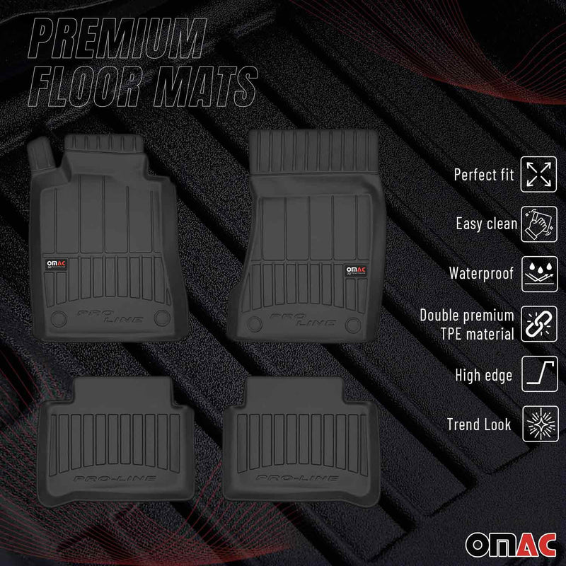 2008-2011 Mercedes CLS Class C219 Premium Floor Mats Liners Full Set All Weather Heavy Duty Black