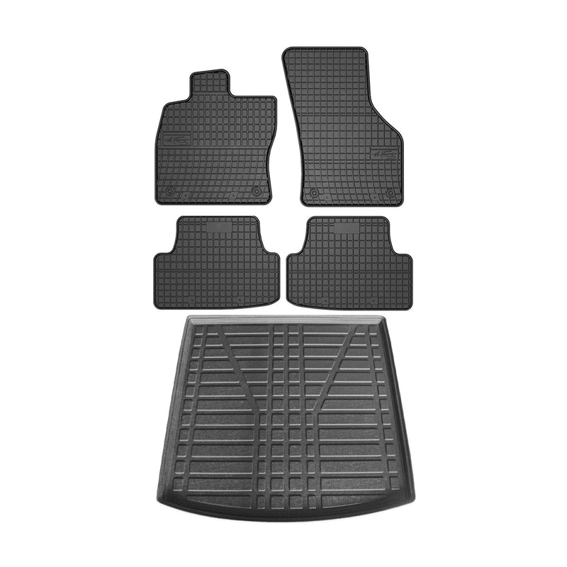 2015-2019 VW Golf SportWagen Floor Mats & Cargo Liner Full Set All Weather Black