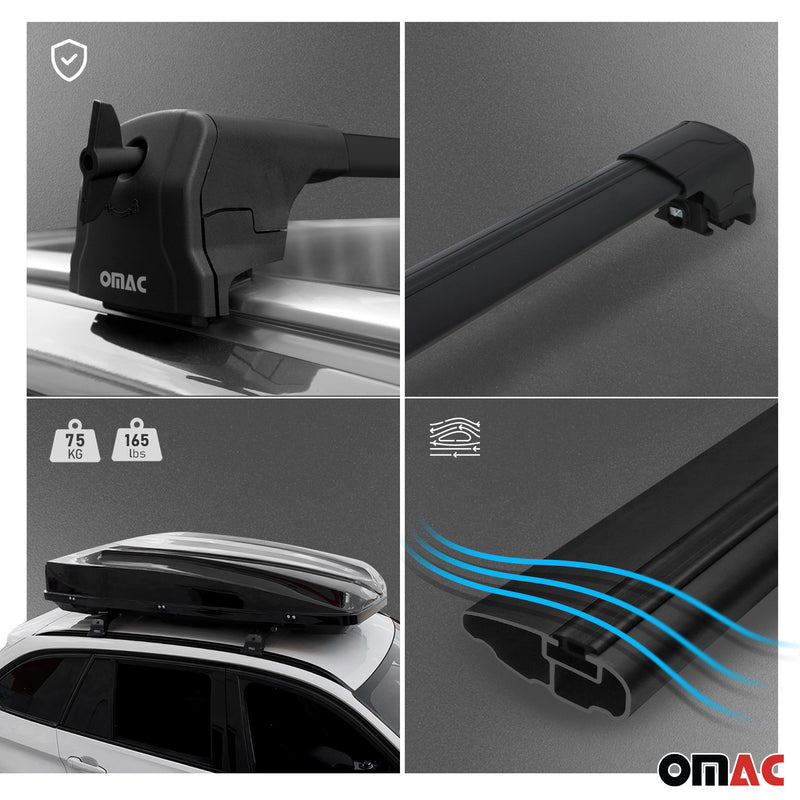 2013-2018 Audi Q3 Q3 Quattro Roof Rack Cross Bars Black