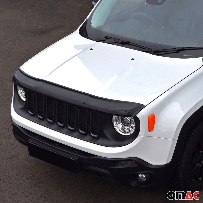 2015-2024 Jeep Renegade Front Bug Shield Hood Deflector Guard Black Smoke