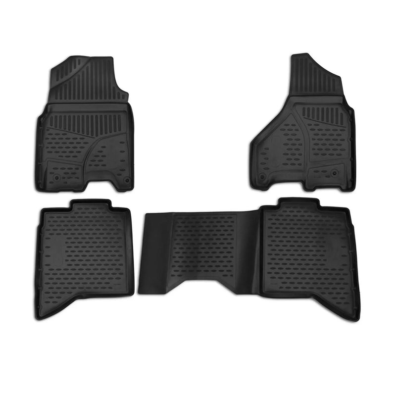 2009-2011 Dodge Ram Crew Cab Floor Mats Liners Full Set All Weather Black