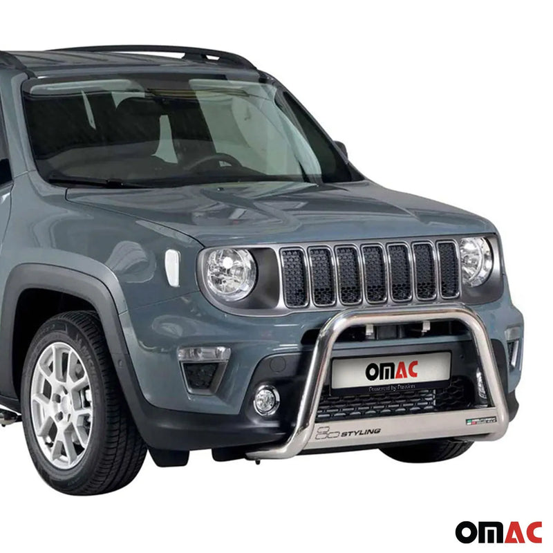 Bull Bar Push Front Bumper Grille for Jeep Renegade 2019-2024 Silver 1 Pc