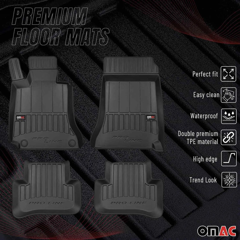 2010-2014 Mercedes C Class W204 S204 Premium Floor Mats Liners Full Set All Weather Heavy Duty Black