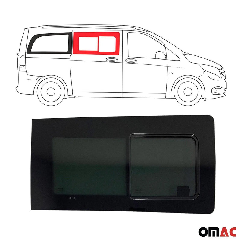 2016-2024 Mercedes Metris L2 L3 Sliding Window Glass Front Right Side Black