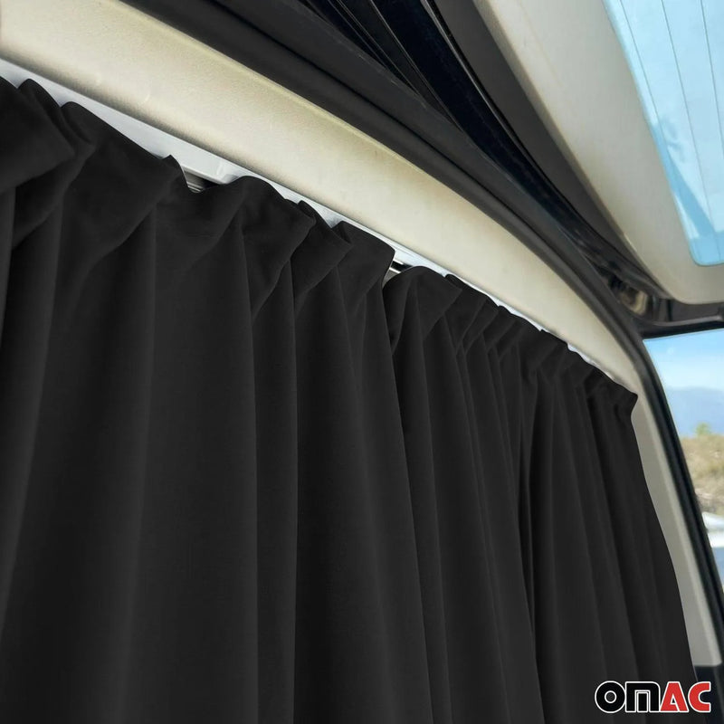 GMC Savana Trunk Tailgate Curtains Black 2 Privacy Curtains