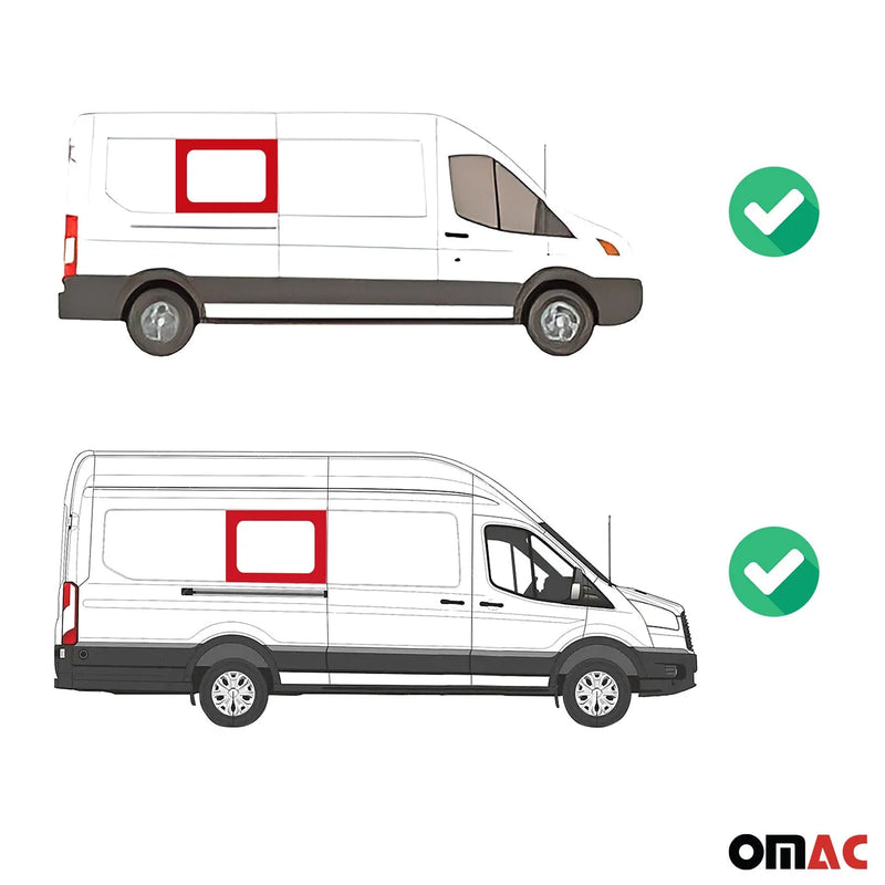 2015-2024 Ford Transit Window Glass Mid-High Roof Right Side Mittle L3 L4