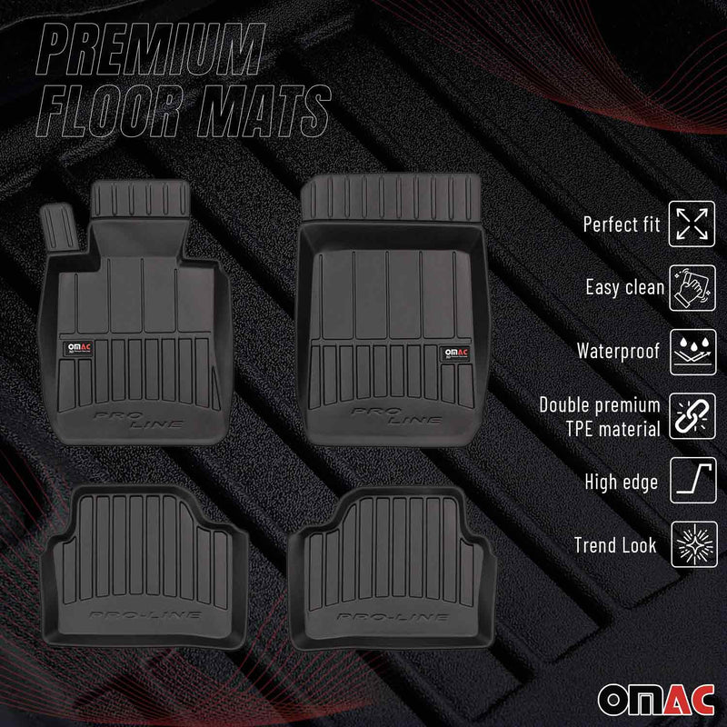 2005-2012 BMW 3 Series E91 Wagon Premium Floor Mats Liners Full Set All Weather Heavy Duty Black