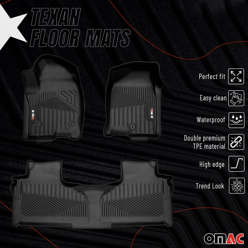 2021-2025 Chevrolet Tahoe Premium Floor Mats Liners Second Row Rear