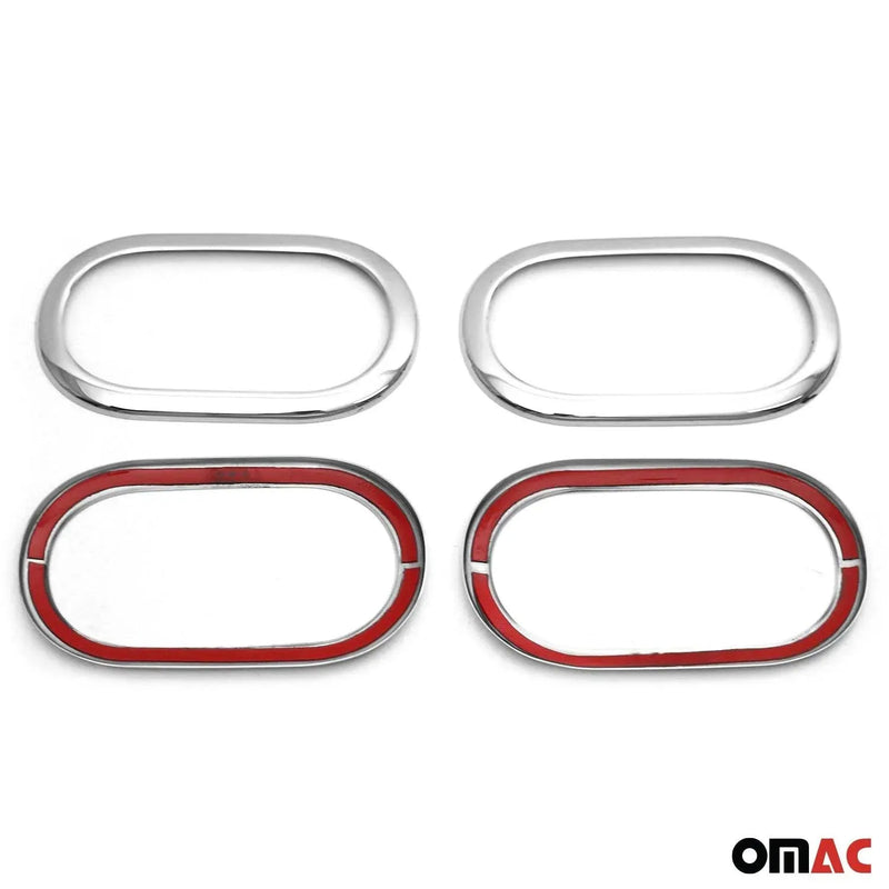 Car Door Handle Cover Protector for Smart Forfour 2014-2019 Steel Chrome 4 Pcs - OMAC USA