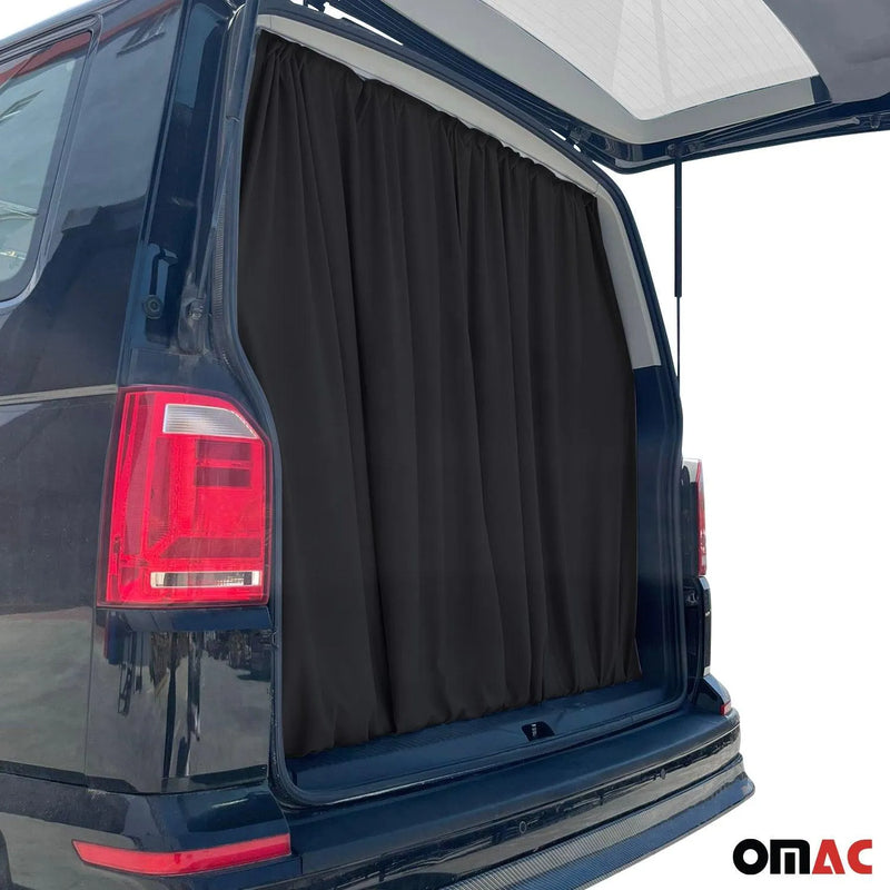 GMC Savana Trunk Tailgate Curtains Black 2 Privacy Curtains