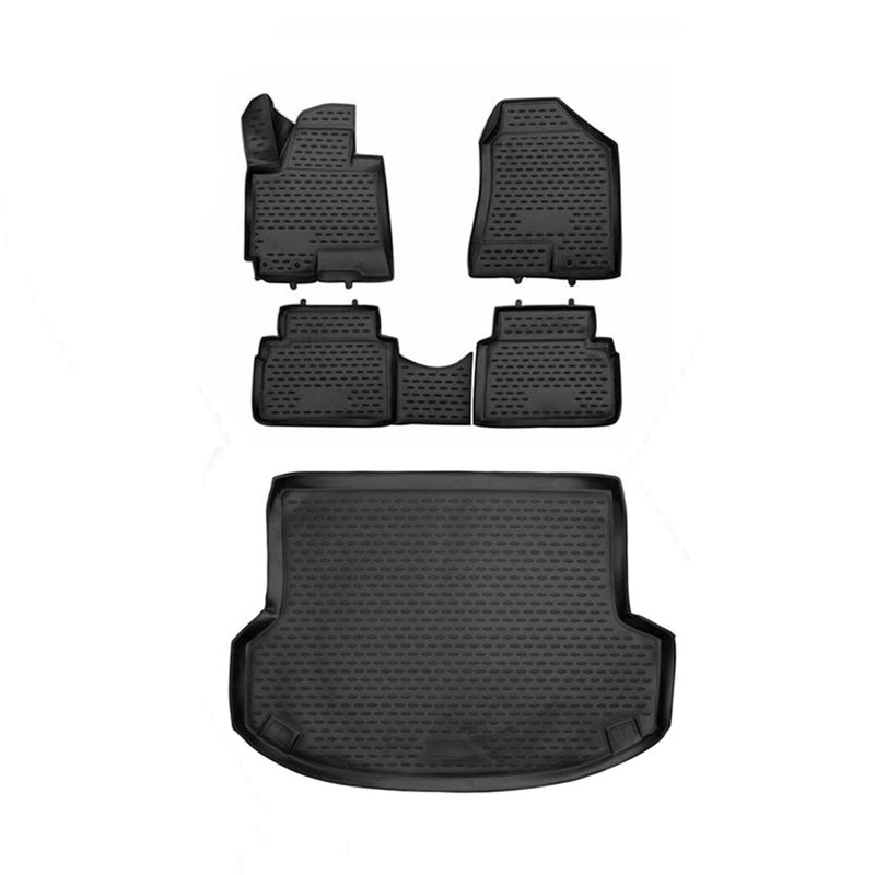 2010-2015 Hyundai Tucson Floor Mats & Cargo Liner Full Set All Weather Black