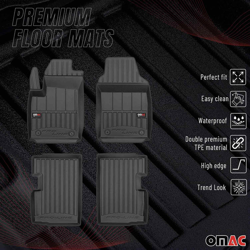 2009-2019 Fiat 500 Premium Floor Mats Liners Full Set All Weather Heavy Duty