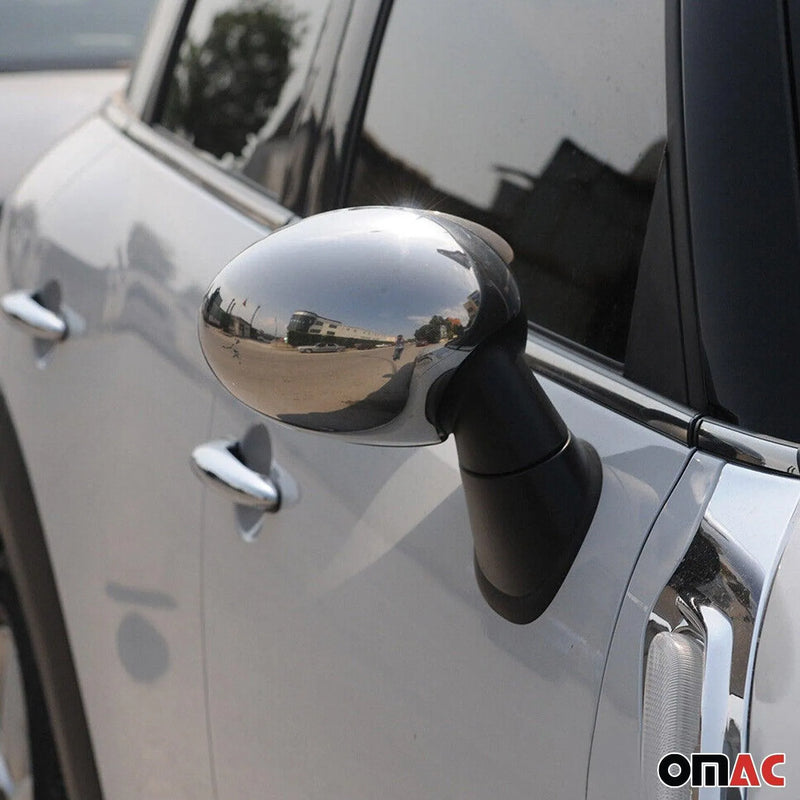 Side Mirror Cover Caps Fits Mini Cooper Countryman F60 2017-2024 Steel Silver 2x - OMAC USA