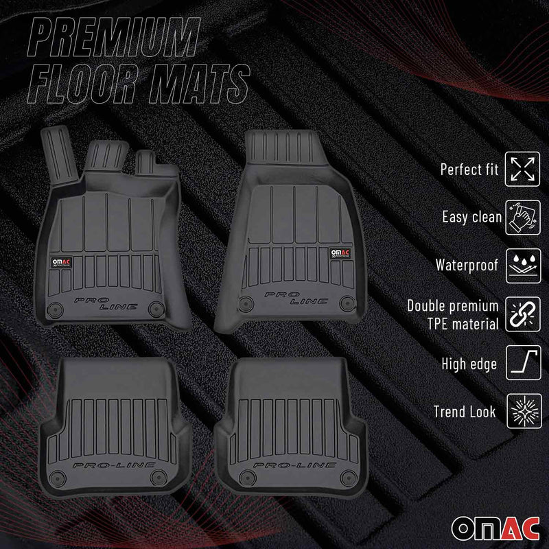 2005-2008 Audi A6 Sedan Premium Floor Mats Liners Full Set All Weather Heavy Duty