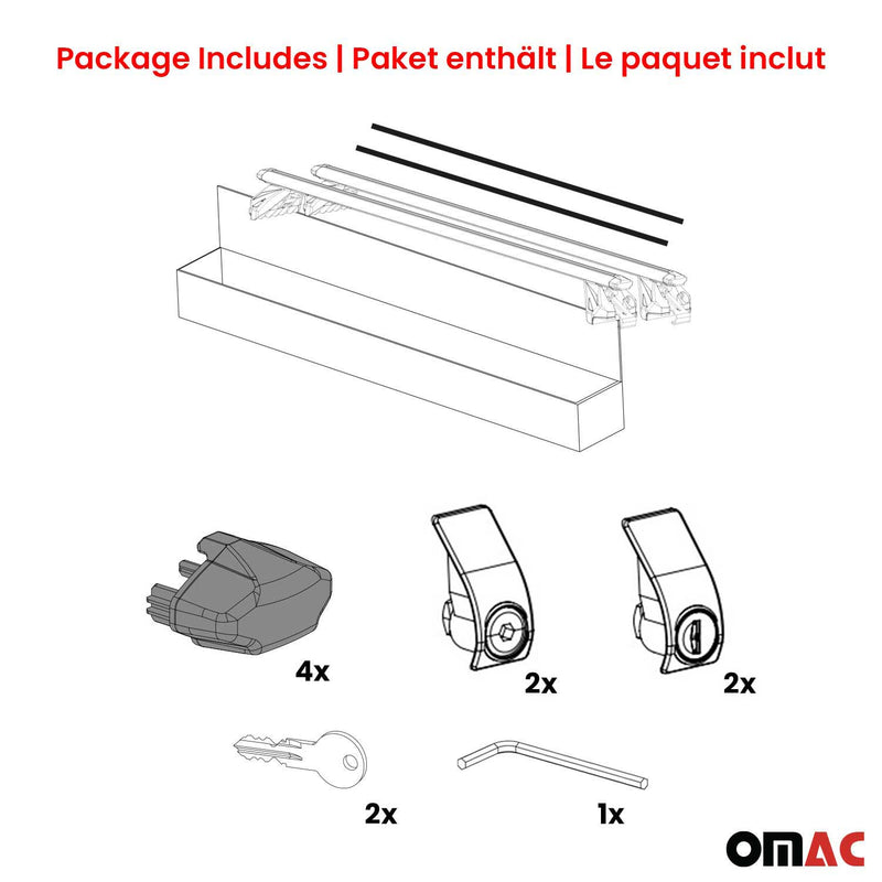 2013-2018 Toyota RAV4 Roof Rack Cross Bars Black