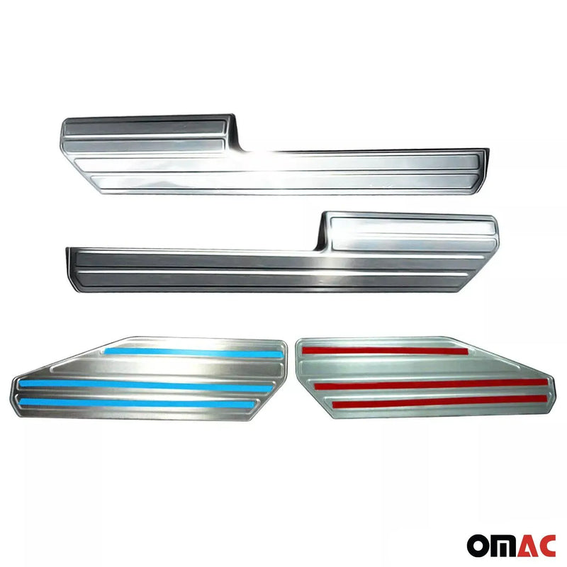 Door Sill Scuff Plate Scratch Protector for VW Amarok 2010-2020 Steel 4 Pcs - OMAC USA