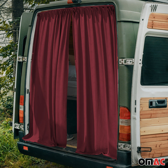 Trunk Tailgate Curtains for GMC Safari Red 2 Privacy Curtains