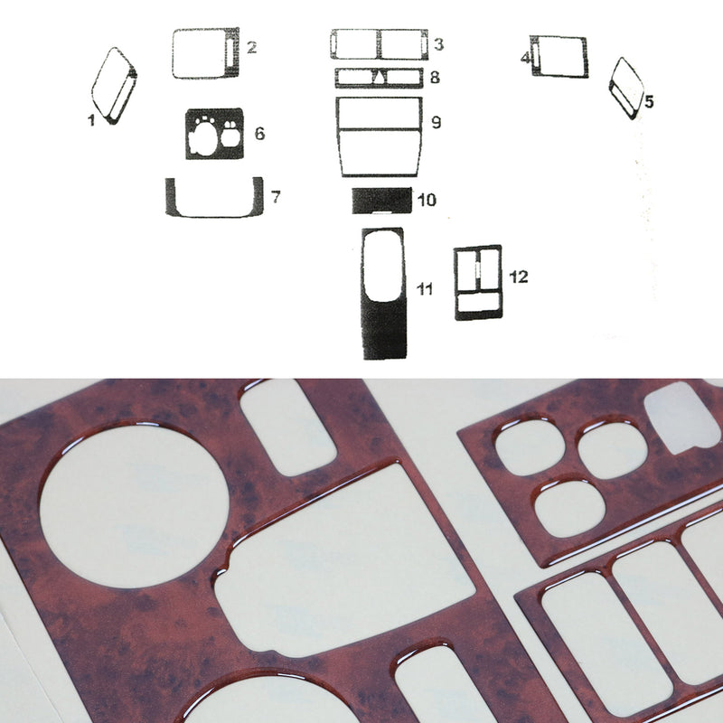 1997-2001 Audi A6 C5 All Models 4B Wooden Look Dashboard Console Trim Kit