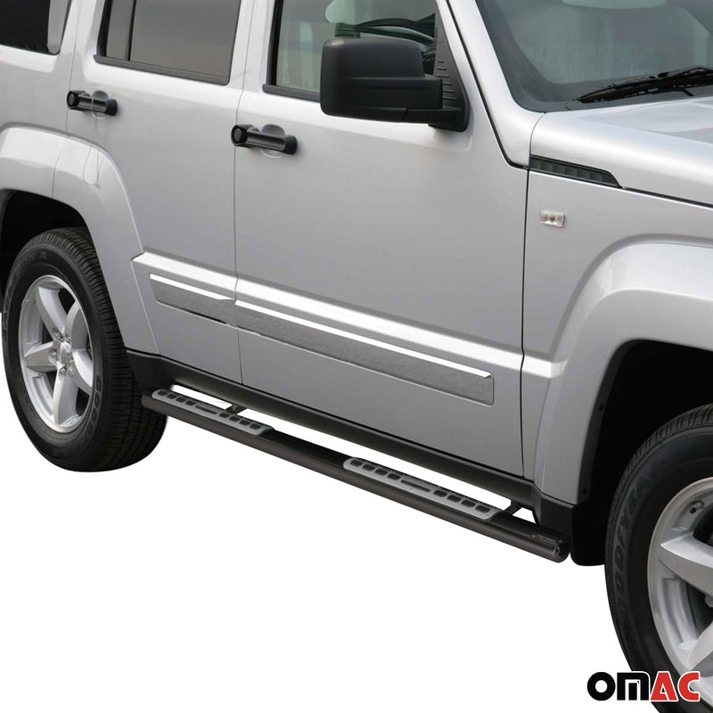 2008-2013 Jeep Liberty Running Boards Side Steps Black