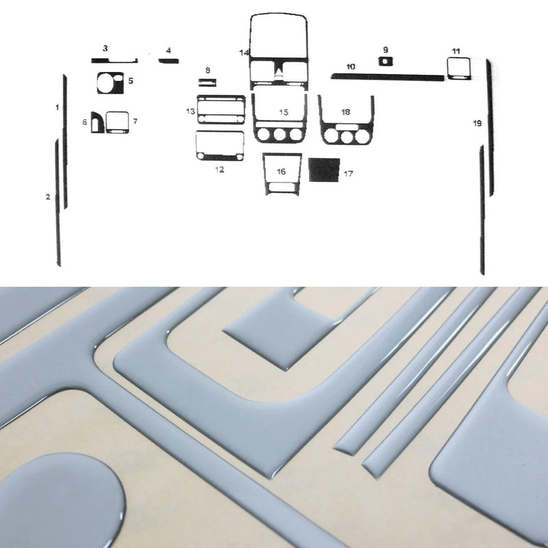 2006-2009 Volkswagen Rabbit Aluminium Look Dashboard Console Trim Kit