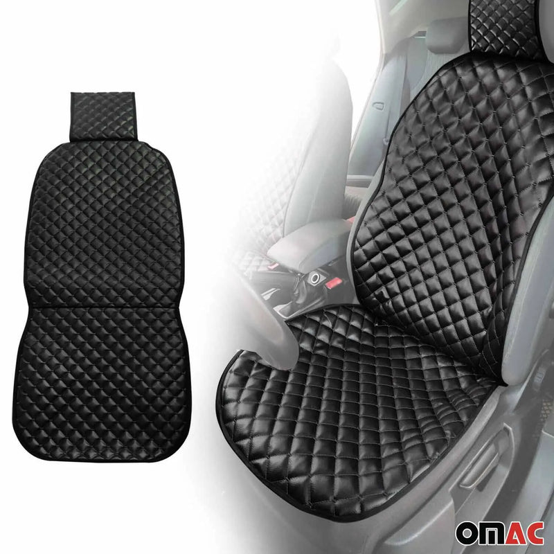 VW Leather Breathable Front Seat Cover Pads Black 1Pc