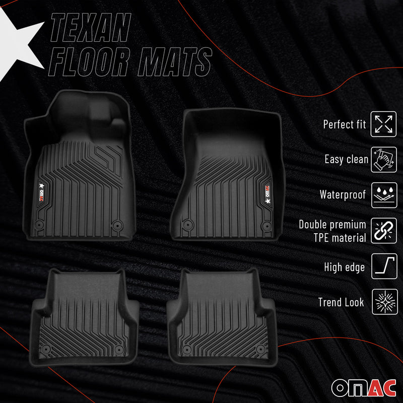 2012-2018 Audi A6 S6 Premium Floor Mats Liners First and Second Row Set Black