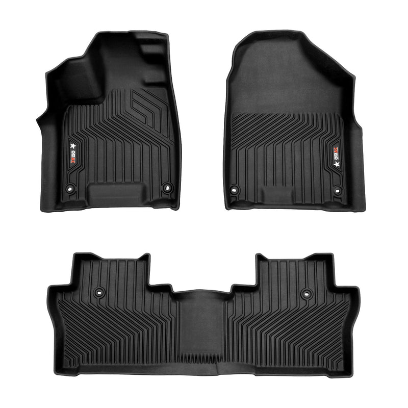 2019-2024 Honda Passport Premium Floor Mats Liners First and Second Row Set Black