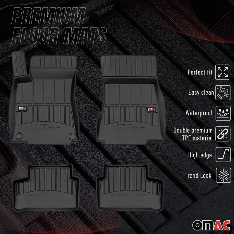 2019-2024 Mercedes B Class W247 Premium Floor Mats Liners Full Set All Weather Heavy Duty Black