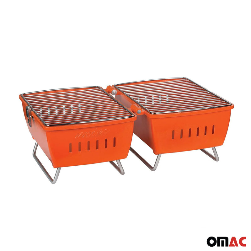 Charcoal Grill Portable Grill Garden Outdoor Orange Picnic Grill 13 Pcs BBQ