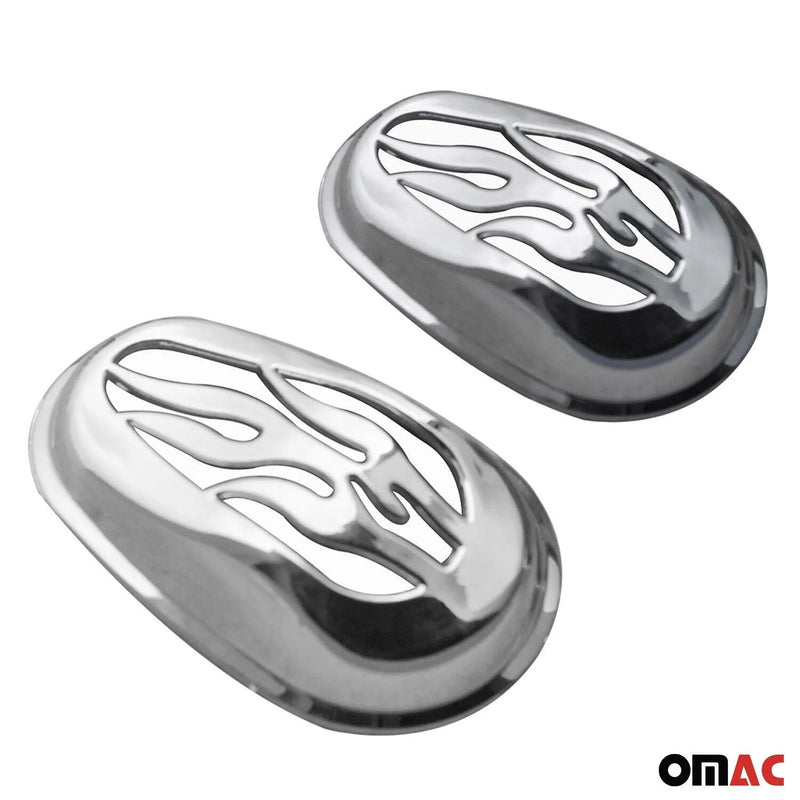 2016-2024 Mercedes Metris Side Indicator Signal Trim Cover Gloss Steel Silver 2 Pcs