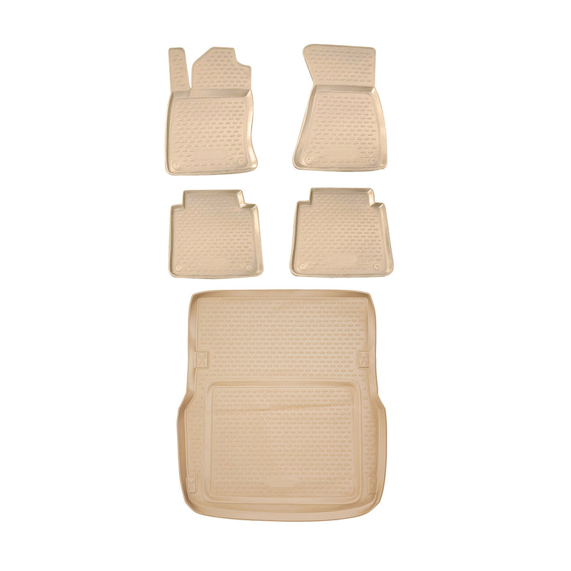 2002-2010 Audi A8 L Floor Mats & Cargo Liner Full Set All Weather Beige