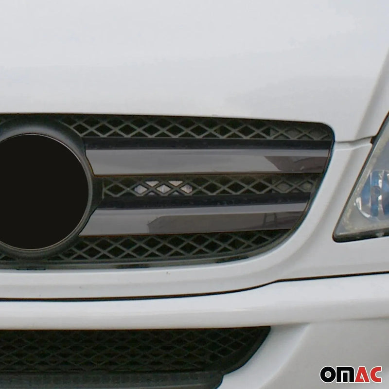 Front Bumper Grill Trim for Mercedes Sprinter W906 2006-2013 Steel Dark 4x - OMAC USA