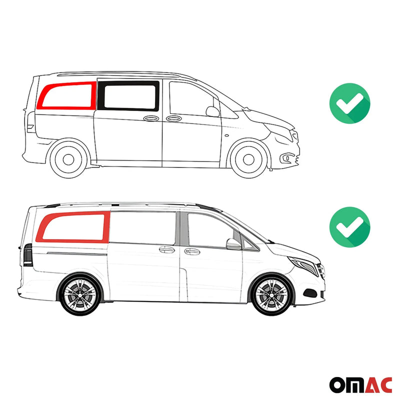 2016-2024 Mercedes Metris Window Glass Fit Kit Right Side Rear Black L3 Long