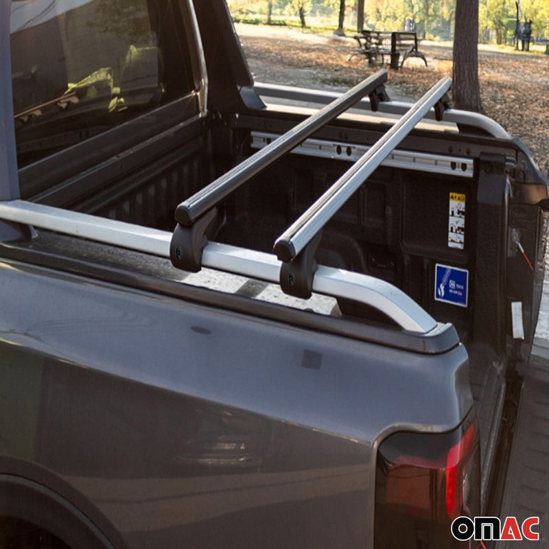 2022-2024 Ford Ranger II Trunk Bed Carrier Roof Rack Alu Gray 2 Pcs