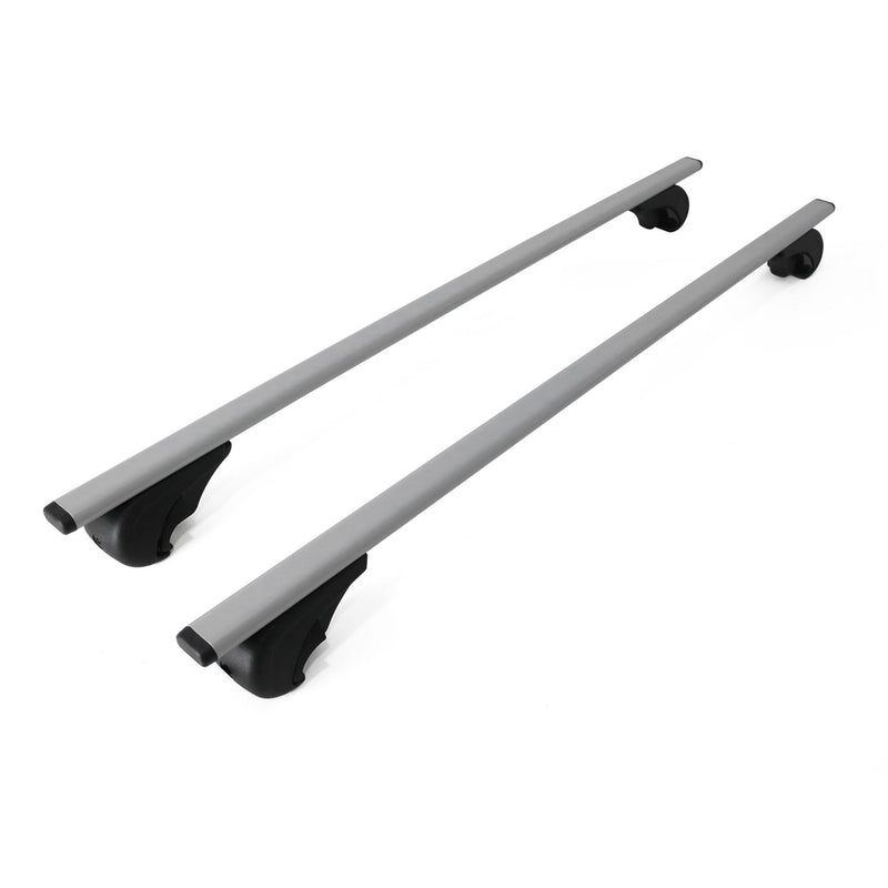 Roof Rack Raised Rail Cross Bars Carrier Lockable 50" 2 Pcs Metal Silver