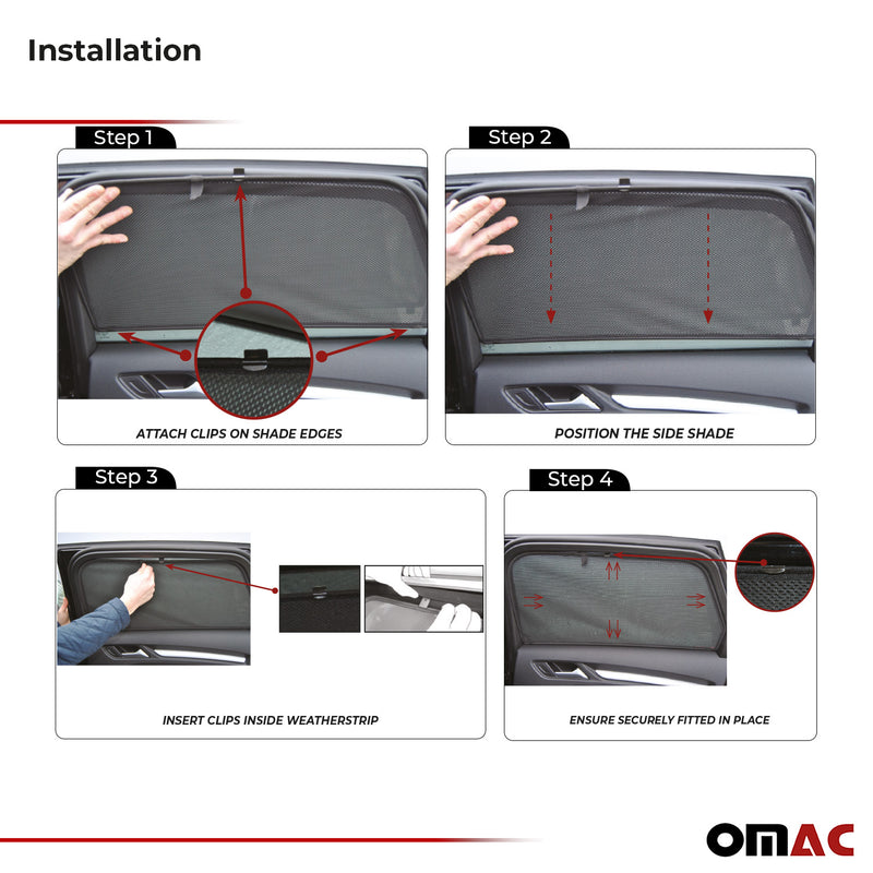 Side Rear Window Curtain Mesh for Audi A4 S4 A4 Quattro Allroad 2001-2008 2 Pcs