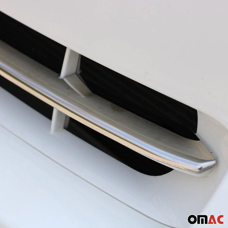 Front Bumper Grill Trim Molding for Fiat 500L Rockstar 2014-2020 Steel Silver - OMAC USA