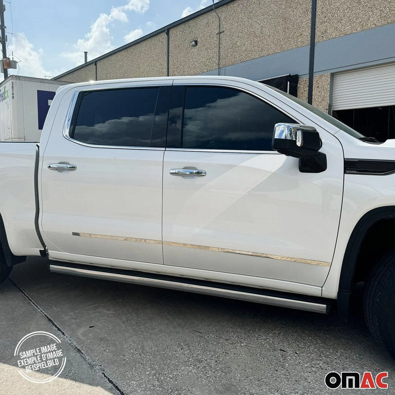 2015-2018 Chevrolet Silverado 1500 2014-2018 /2500 3500 Crew Cab Side Door Molding Trim Steel Silver 4x