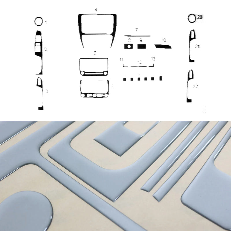 2011-2014 VW Jetta A6 Aluminium Look Dashboard Console Trim Kit 22 Pcs