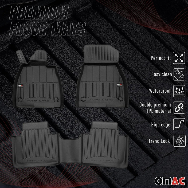 2022-2024 Mercedes EQS V297 Premium Floor Mats Liners Full Set All Weather Heavy Duty Black