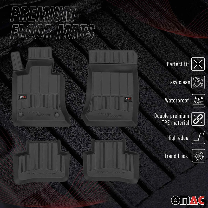 2009-2015 Mercedes GLK Class X204 Premium Floor Mats Liners Full Set All Weather Heavy Duty Black