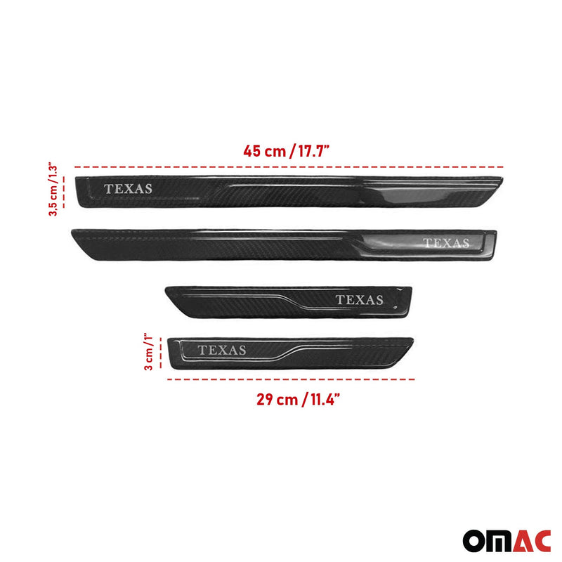 GMC Door Sill Scuff Plate Scratch Protector Carbon Fiber Black 4 Pcs