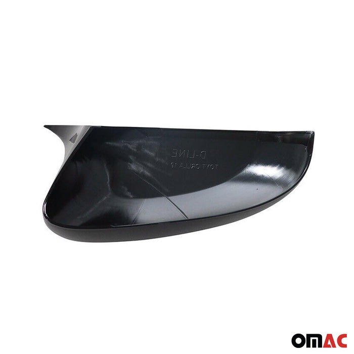 Side Mirror Cover Caps Fits Toyota Corolla 2020-2024 Sedan Piano Black 2 Pcs