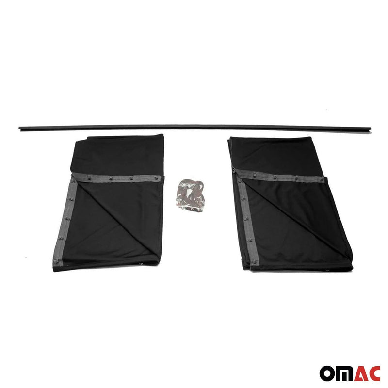 GMC Savana Trunk Tailgate Curtains Black 2 Privacy Curtains