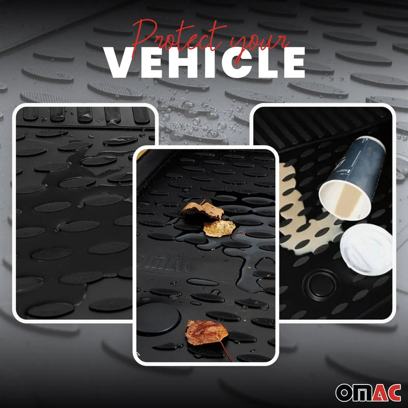 2007-2014 GMC Sierra Crew Cab Floor Mats Liners Full Set All Weather Black