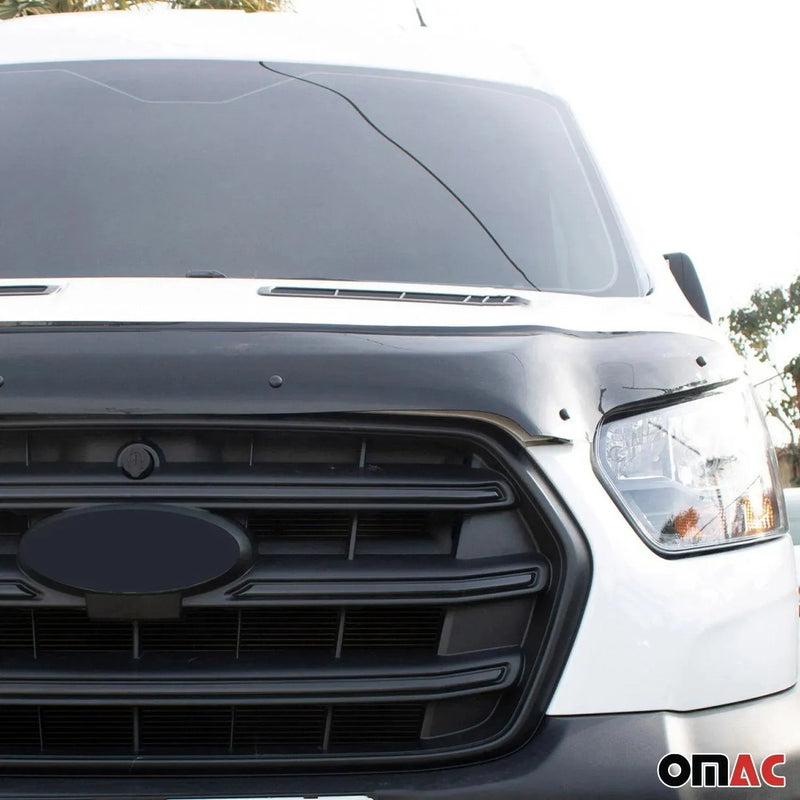 Front Bug Shield Hood Deflector Guard for Ford Transit 2015-2024 Black Smoke - OMAC USA