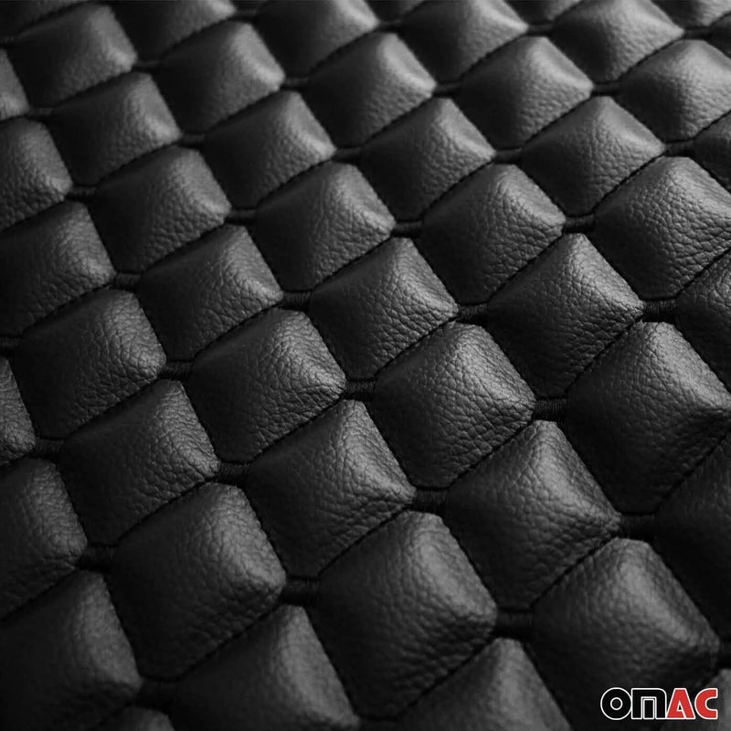 Mini Leather Breathable Front Seat Cover Pads Black 1Pc