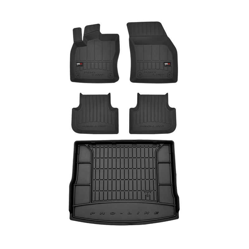 2018-2024 VW Tiguan Premium Floor Mats & Cargo Liner Full Set All Weather Heavy Duty Black