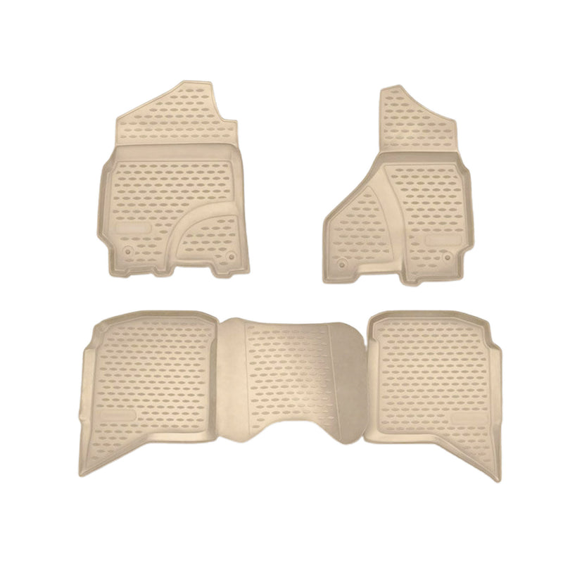 2009-2018 RAM 1500 Crew Cab Floor Mats Liners Full Set All Weather Beige