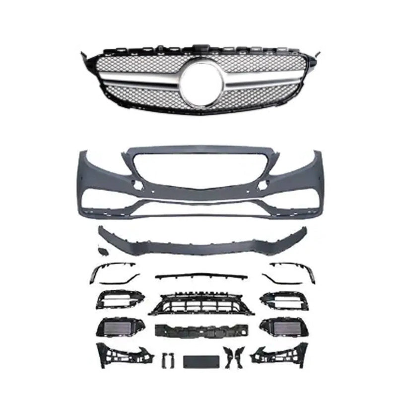 2019-2021 Mercedes W205 C-Class AMG Style Front Bumper Conversation Kit W/PDC